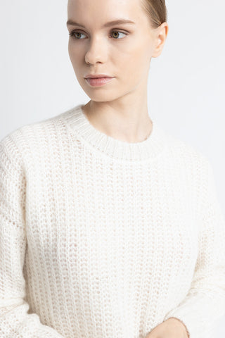 Alpaca and lurex crewneck sweater