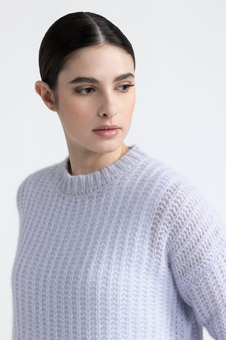 Alpaca and lurex crewneck sweater