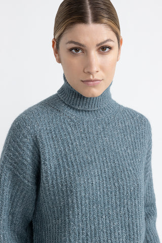 Alpaca, mohair, cotton and lurex sweater