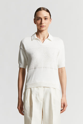 Cotton polo shirt with sequins