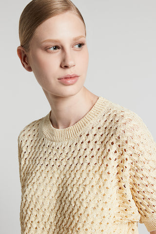 Cotton cordonnet sweater with sequins