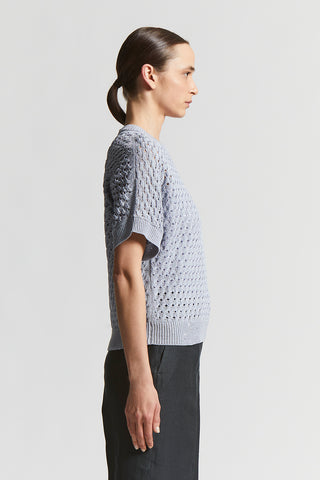 Cotton cordonnet sweater with sequins