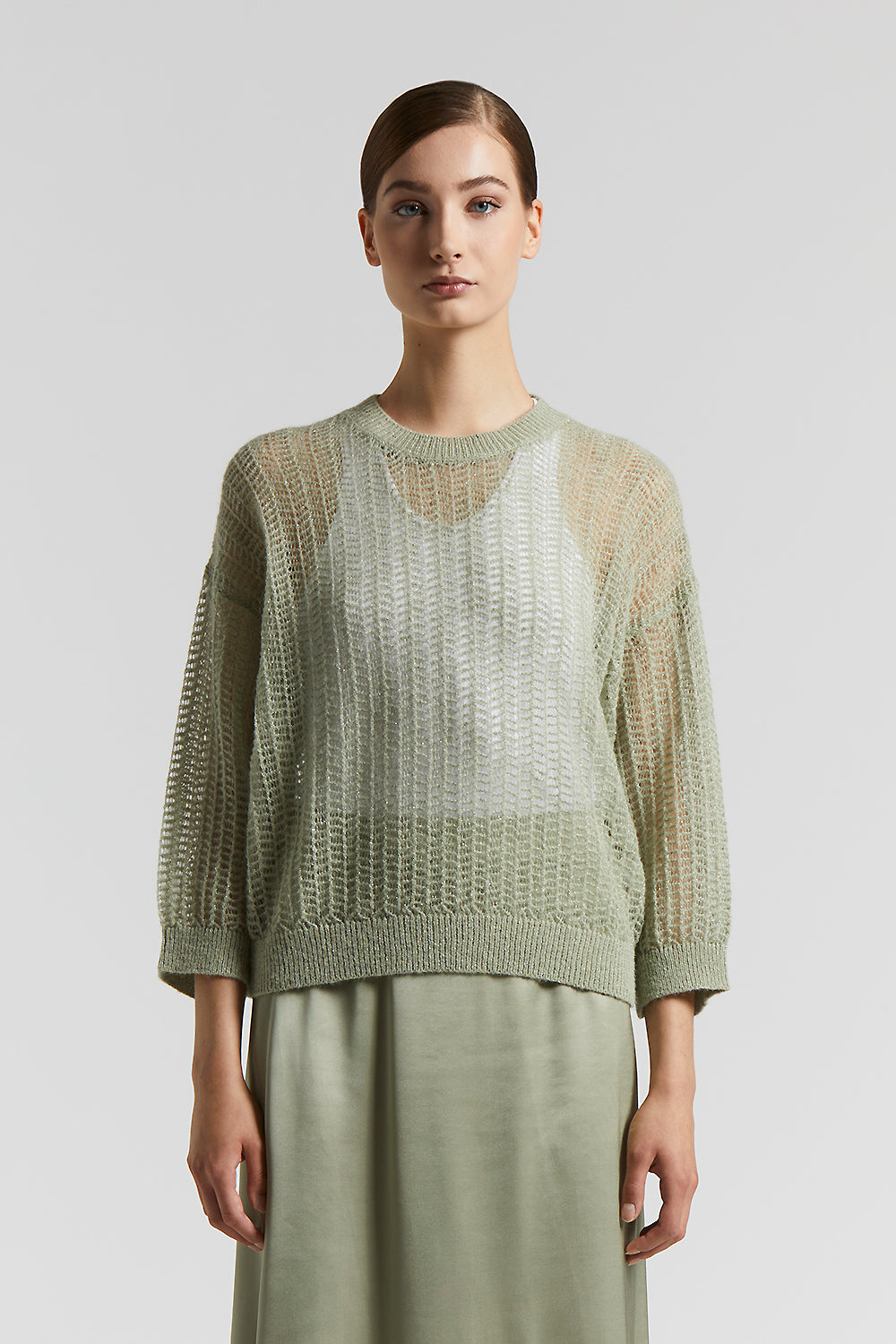 Tシャツ・カットソー PESERICO SS25 Peserico Tricot Sweater (S99810F14 09173 061) Virgin wool and alpaca tricot sweater | Peserico US