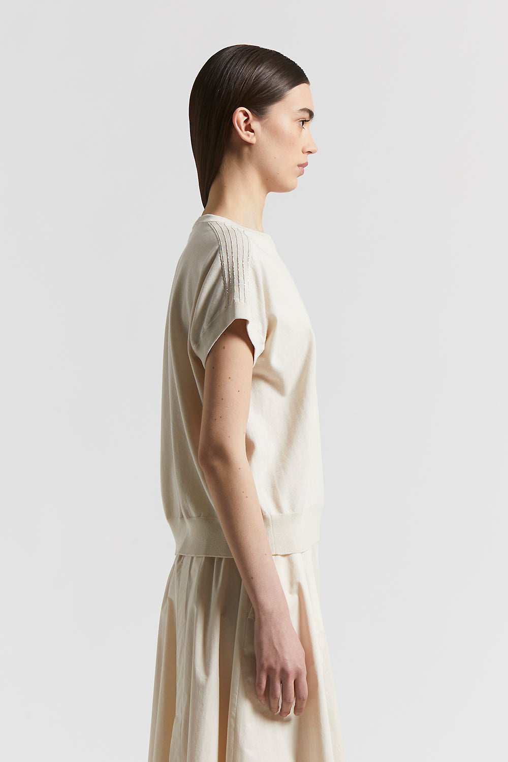 Pure cotton crepe tricot polo shirt | Peserico US