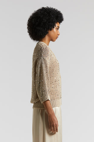 Cotton cardigan with sequins