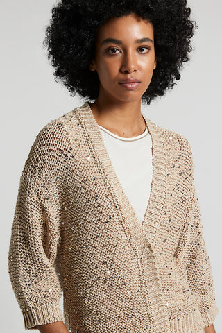 Cotton cardigan with sequins