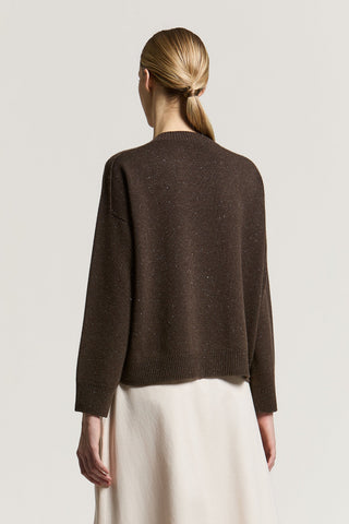Wool, silk, cashmere and lamé sweater
