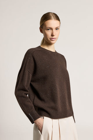 Wool, silk, cashmere and lamé sweater