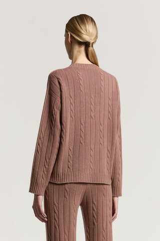 Wool, silk, cashmere and lamé cable-knit sweater 5 / 5
