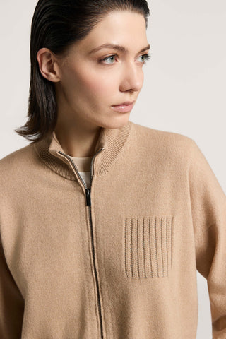 Wool, silk and cashmere bomber jacket
