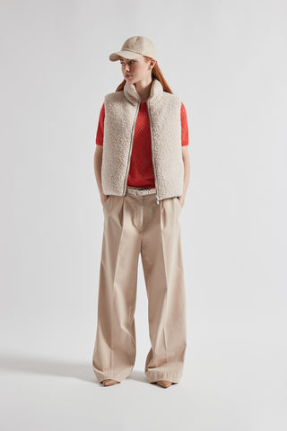 Wide-leg trousers in cotton gabardine