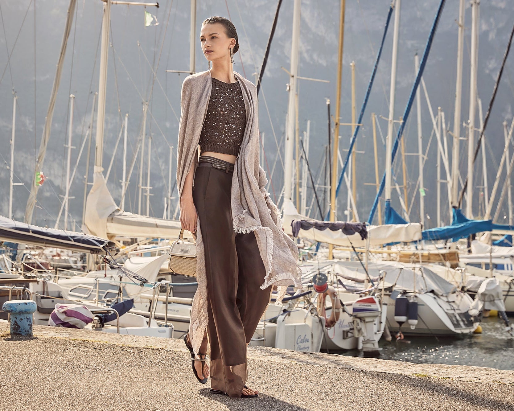 Light stretch cotton satin dress | Peserico US