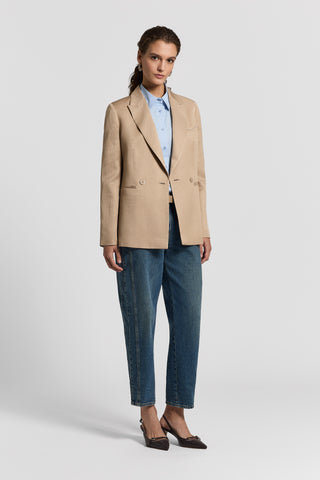 Viscose and linen twill blazer