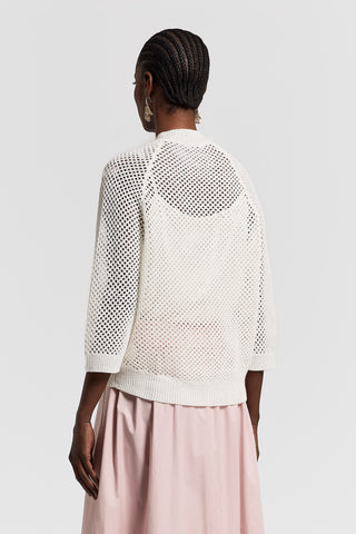 Sequinned cotton/linen-yarn sweater