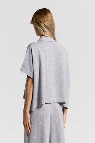 Lurex and cotton vanisé polo shirt